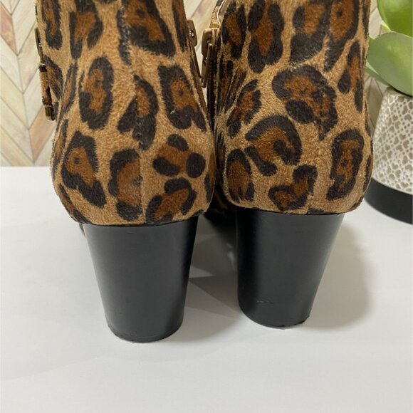 Style & Co Leopard Print Faux Suede High Heel Ankle Boots With Side Zipp Closure - Picture 9 of 13